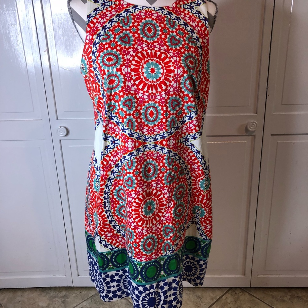 London Times Vibrant Patterned Midi Dress. Great purchase, now it can be yours!